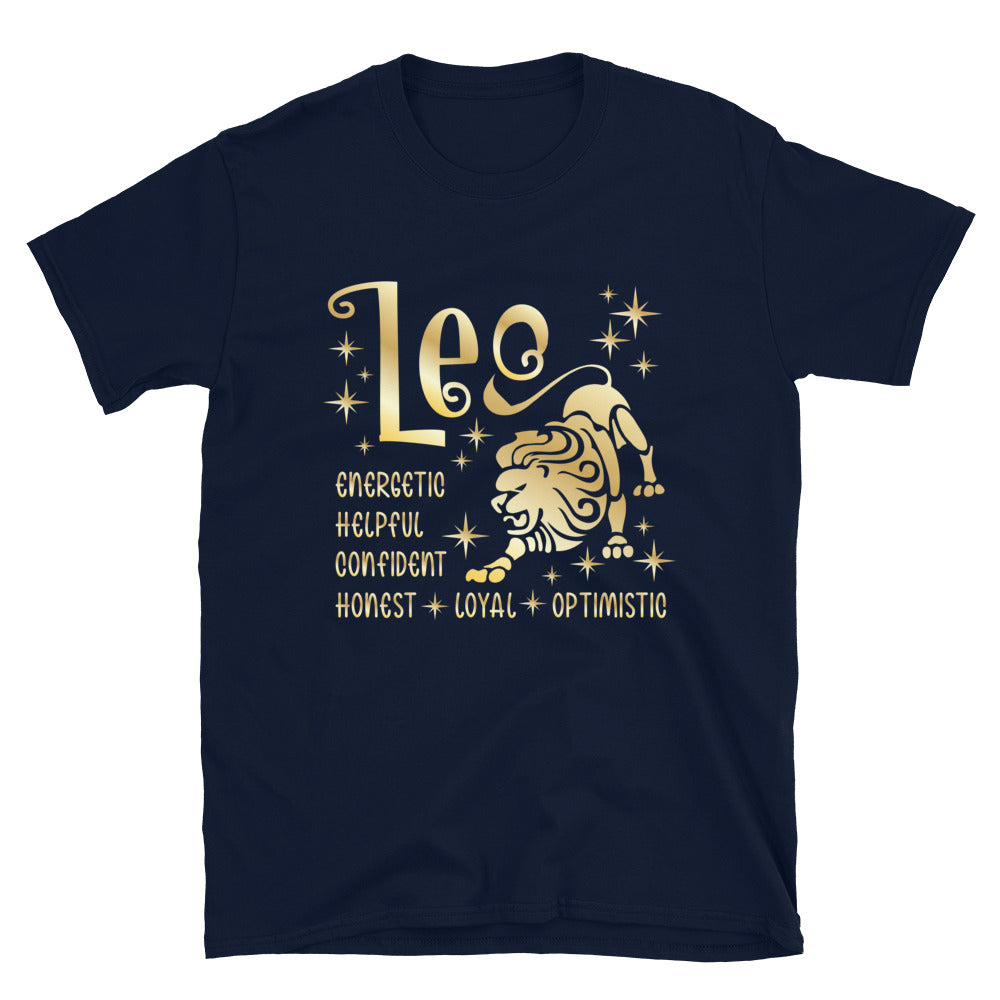 Leo Zodiac Positive Traits TShirt - Navy Color - https://ascensionemporium.net